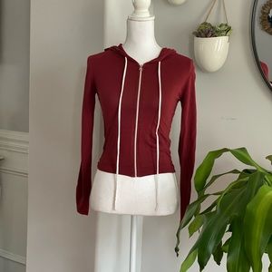 Women’s Burgundy Zip Up Jacket
